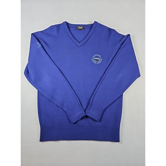 Other - Glenbrae Ballyliffin G.C. Men's SM Blue V Neck British Merino Lambswool Jumper